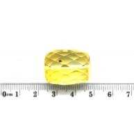 Big drilled Baltic amber faceted barrel shape piece-LA0561